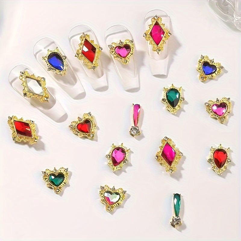 240-Piece Nail Art Rhinestone Set, Alloy Studs for Women and Girls, Unscented, Versatile Nail Jewelry for DIY Manicure Decoration and Accessories