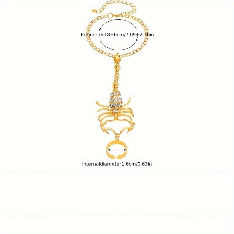 Scorpion Charm Bracelet, Elegant & Sexy Style, Alloy with Rhinestone Embellishments, Women's Fashion Jewelry, All-Season Accessory, No Holiday Specific