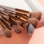 13pcss Makeup Brushes Makeup Kit, Foundation Brush Eyeshadow Brush Make Up Brushes Set (Reddish Brown, 13pcs Set) Birthday And Valentine'S Day Easter Gifts