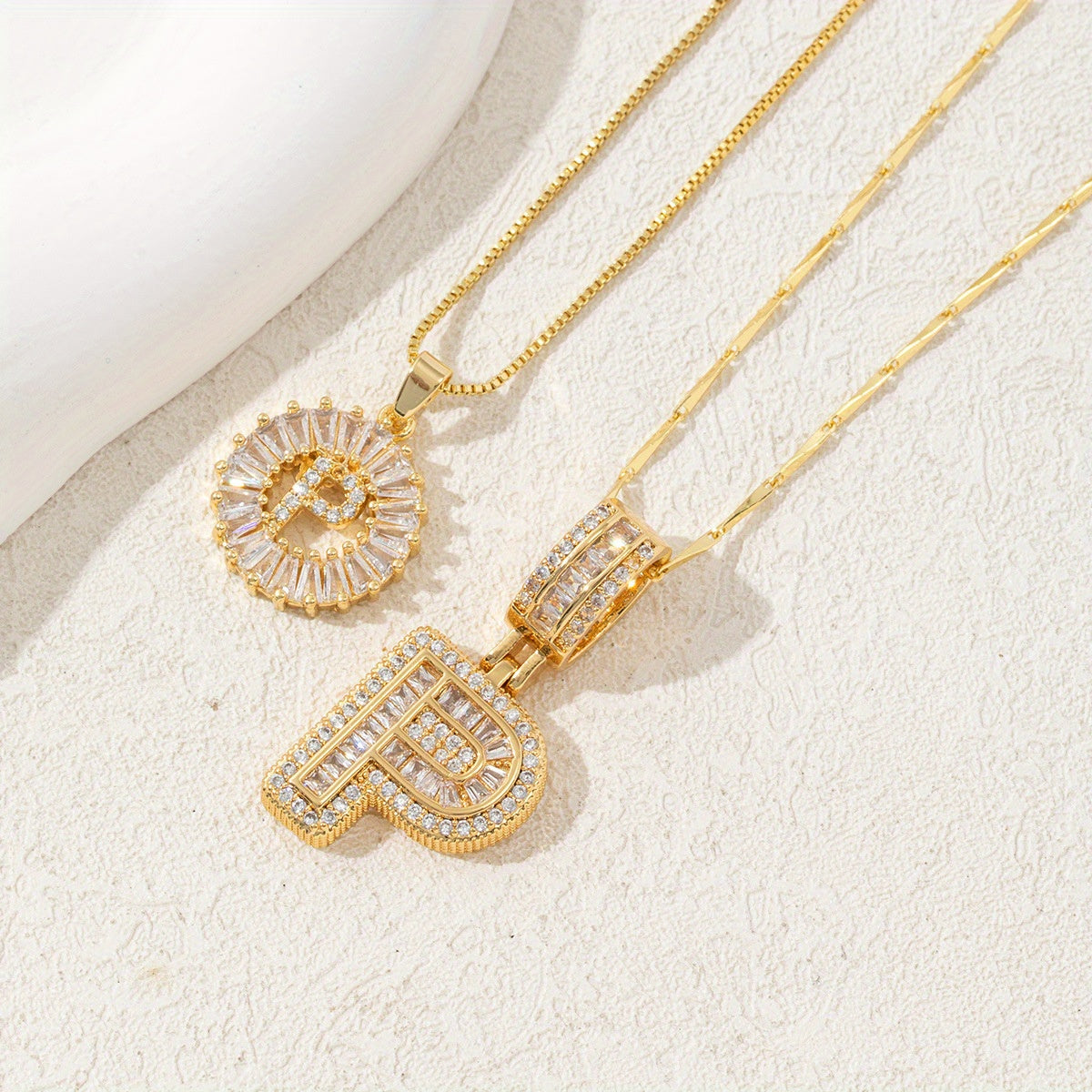 2 Packages of Initial Pendant Necklace, Letter Necklace with Adjustable 17 "-19" Chain, Valentine'S Day Gift, Suitable for Ladies And Girls