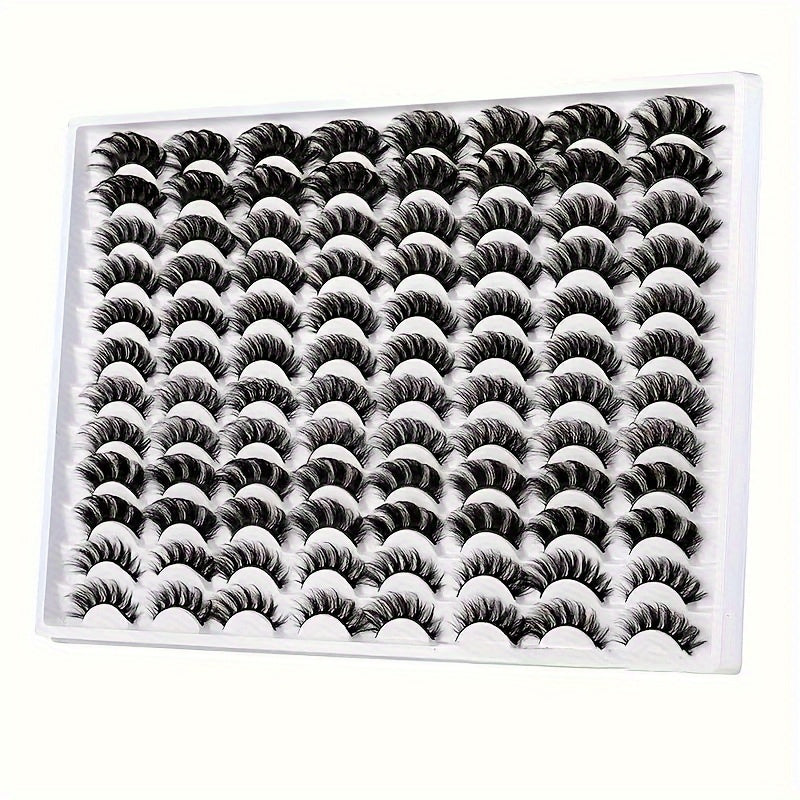 48 Pairs Mixed Style False Eyelashes - Fluffy, Curled, Dramatic 5D Wispy Strip Faux Mink Lashes in Black & White, Hypoallergenic, Perfect for Mother’s Day Gift or Everyday Glam