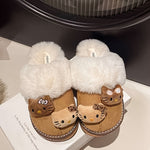 1pc Sanrio Hello Kitty Closed Toe Slippers, Women's Fashion Slip-on Kitty Cat Plush Slippers with Faux Plush Interior And Rubber Bottom, Cute And Warm Non-slip House Shoes, Birthday Gifts And Festival Gifts for Mom Or Girlfri