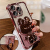 New Luxury Diamond-Inlaid Sparkling Invisible Makeup Mirror Mobile Phone Holder with Lens Protection, Cute Rabbit Holder Mobile Phone Case, Suitable for iPhone11/12/13/14/15/16 Pro Max/plus Mobile Phone Case Luxury Halloween-