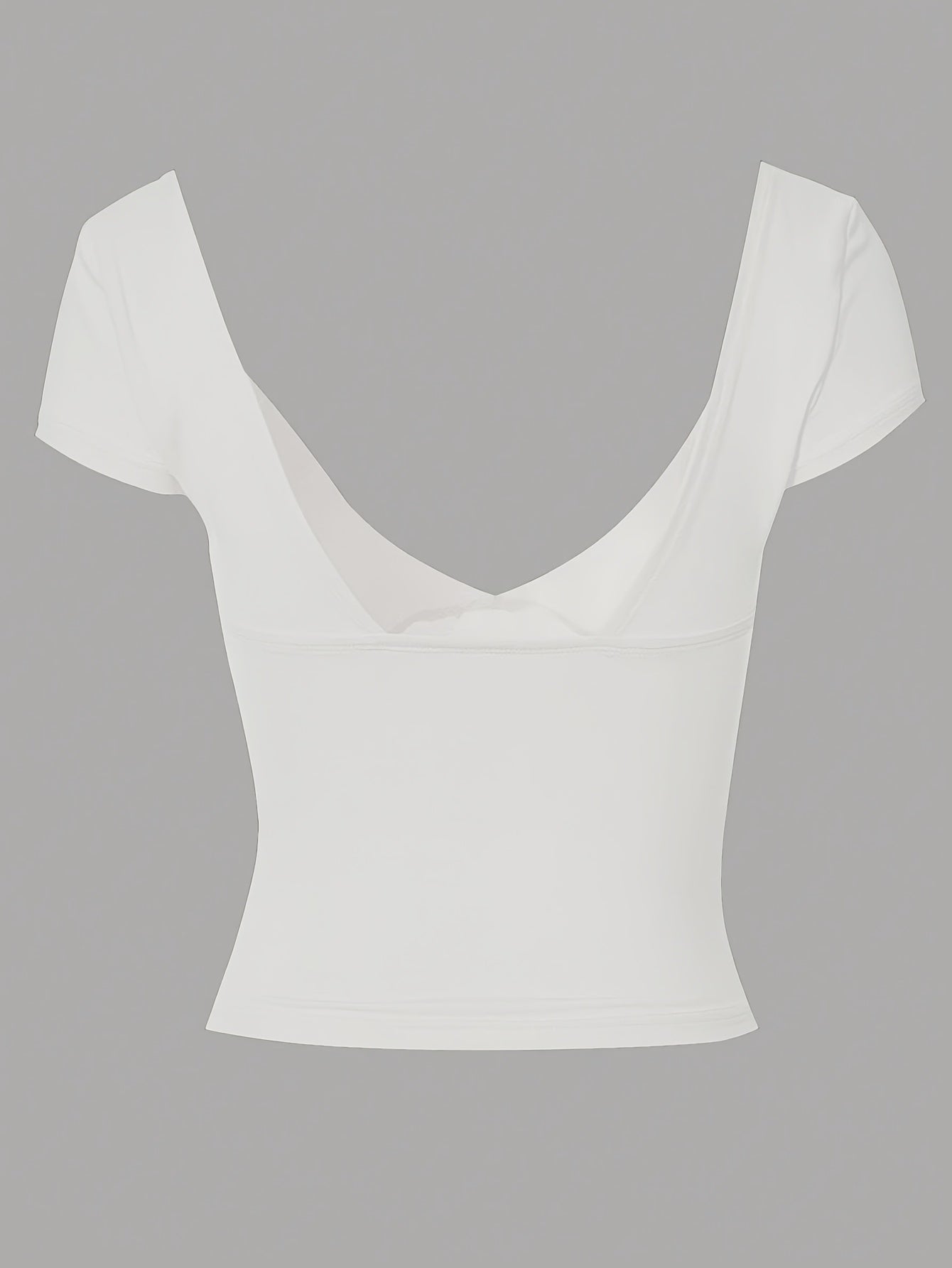 Women's Sexy V-Neck Crop Top - Sleeveless Slim Fit Summer Street Style, Stretchy Polyester Blend, Machine Washable, Solid Color White with Ruched Detailing, Perfect for Casual Outfits, Ladies Tops And Blouses for Summer