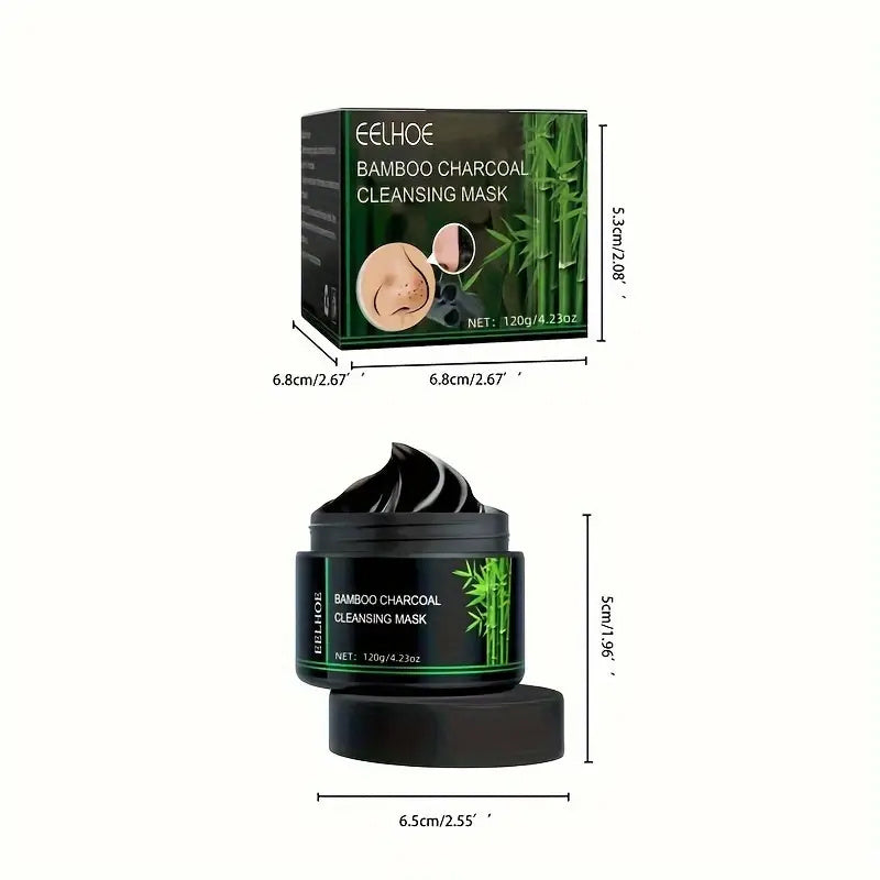 2pcs, 120g/ 4.23oz, Unisex Adult Bamboo Charcoal Facial Cleansing Mask, Contains Bamboo Charcoal, Aloe Vera, Alcohol-Free, Moisturizing - Suitable for All Skin Types