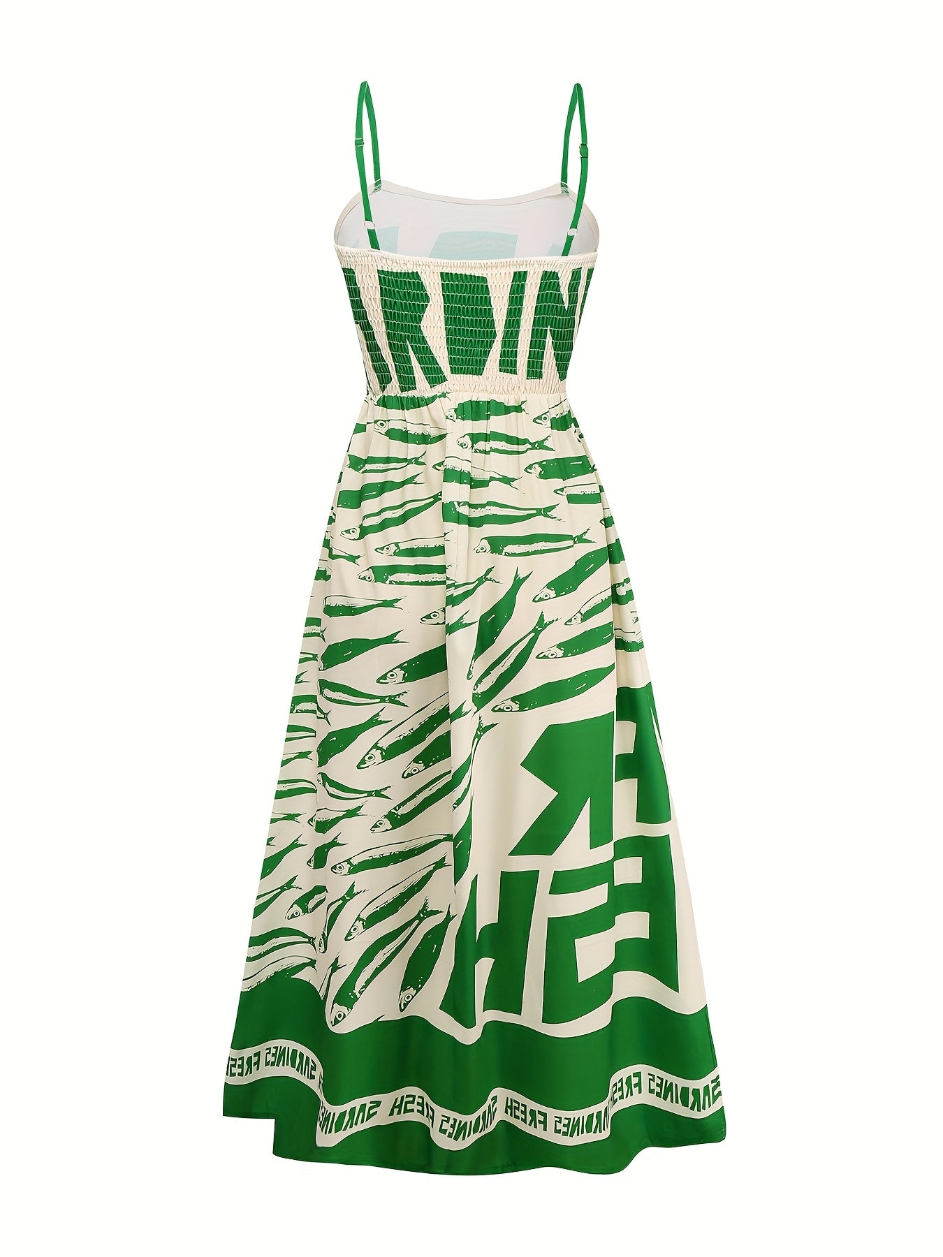 Elegant Summer Women'S Red Letter Print Contrast Color Cami Maxi Dress with Petticoat and Side Slit - Sleeveless, Alphabet Pattern, Perfect for Casual Attire, Summer Dress