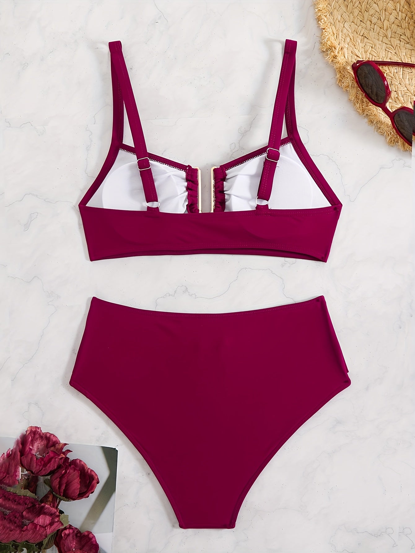 Stylish Monochrome Bikini Two-Piece Swimsuit