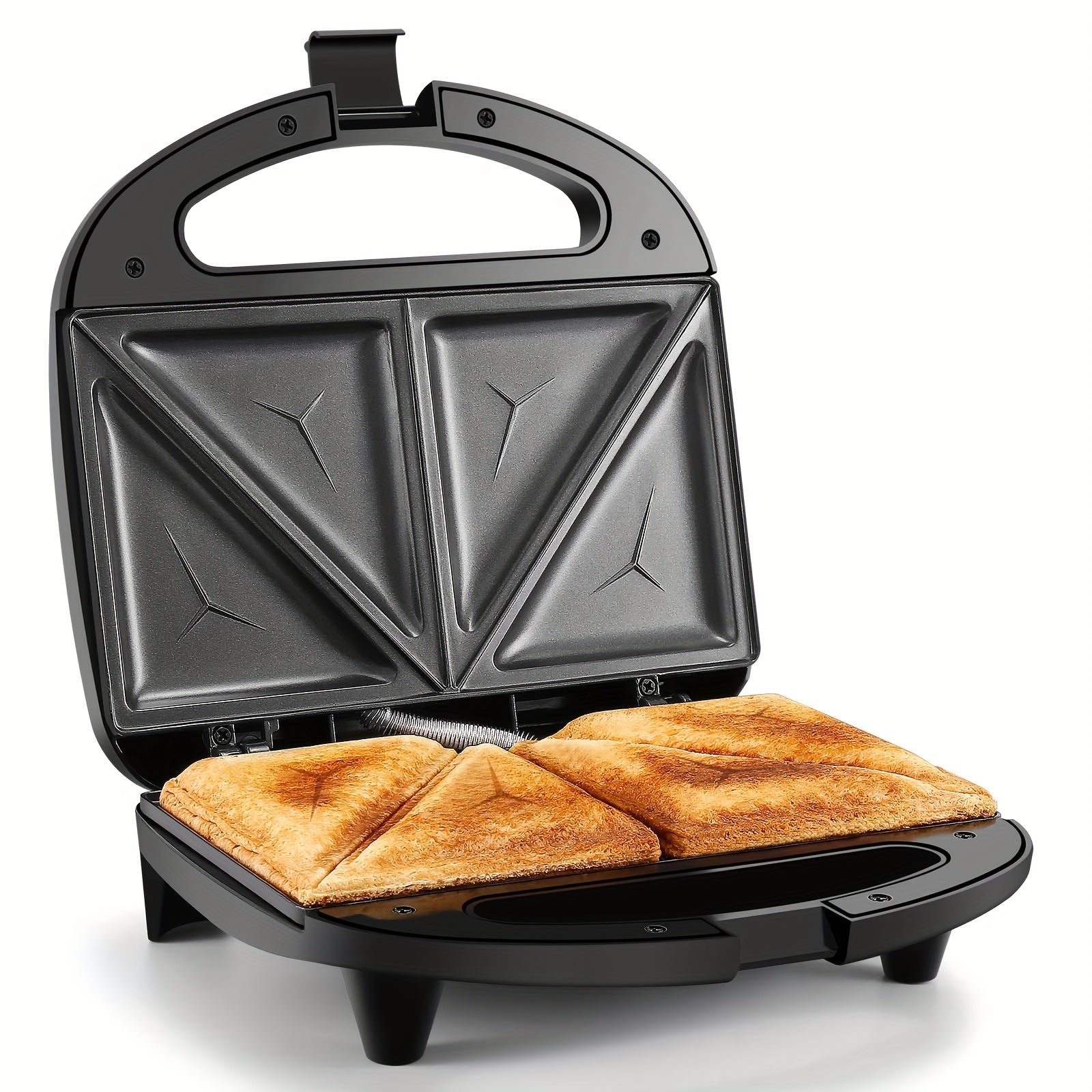 Multifunctional Sandwich Maker & Panini Press, Non-Stick Toaster With LED Indicator Lights And Cool-Touch Handle, Easy To Use And Clean, Black