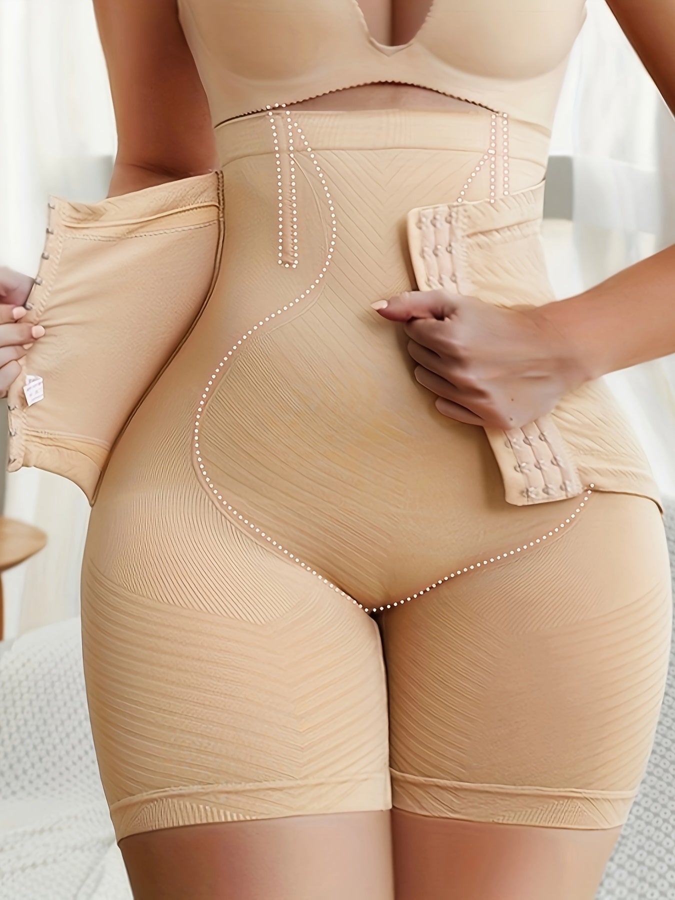 Elegant High-Waist Tummy Control Shapewear Shorts for Women - Seamless, Anti-Roll & Butt Lifting with Front Closure, Elegant Special Project Style