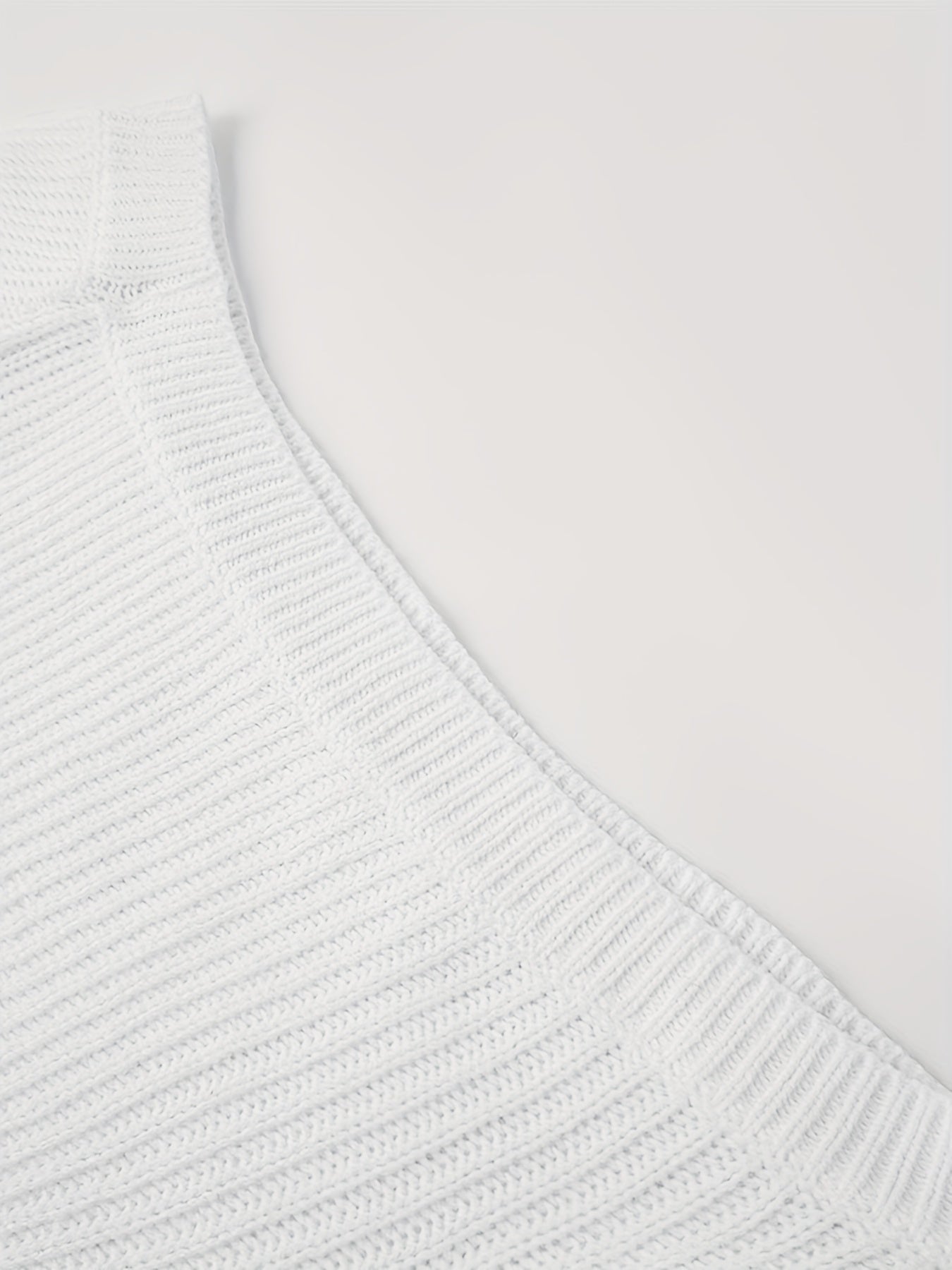 Elegant Women'S Casual Solid Color Crew Neck Long Sleeve Knit Acrylic Pullover Sweater with Slouch Shoulder and Round Neck for Spring, Summer, Fall