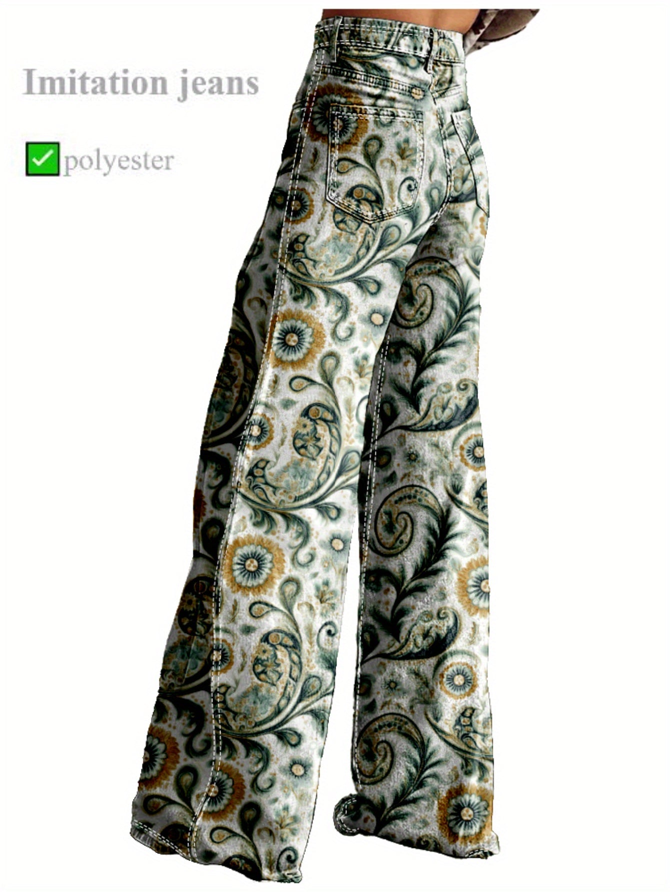 Y2K Women'S Pants Wide Leg Versatile Flared High Waisted Baggy Pants Abstract Geometry Element 3D Printed A Line Hanging Feel Casual Comfortable Loose Floor Length Pants Spring Autumn Polyester Hip Hop