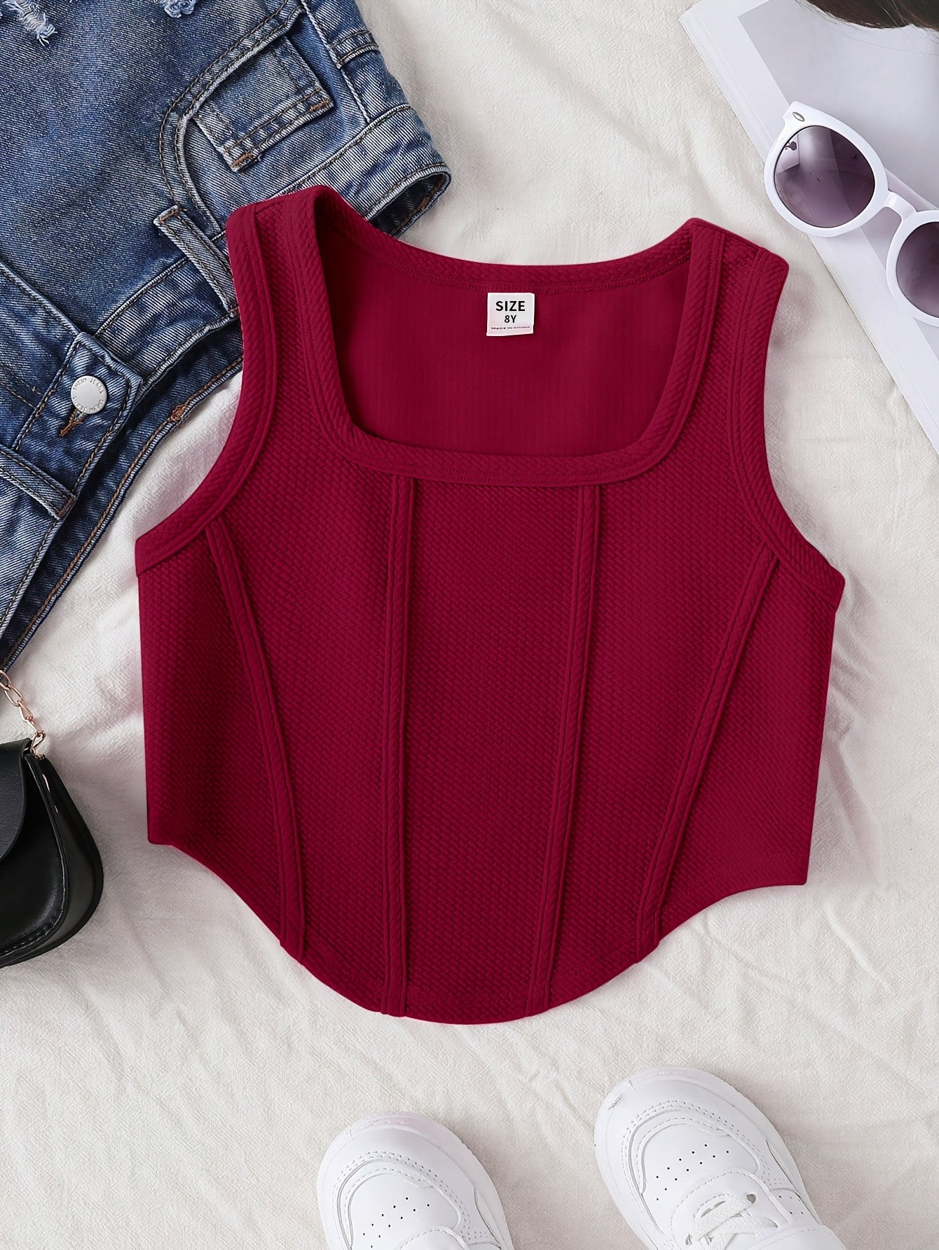 Athletic Fitted Tank Top for Older Kids, Breathable And Comfortable Casual Sportswear.