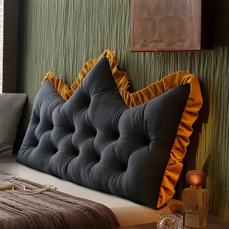 [Ruffled Cushion] Tufted Backrest Pillow | Hand Washable | Knitted Polyester | Comfortable Home Decor | Elegant Style | Ruffled Cushion