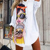 [New Design Cardigan] Long Sleeves Cardigan for Vacation Wear - New Design Featuring a Collar, Illustrated Shirt for Beach Sun Protection in Europe And America