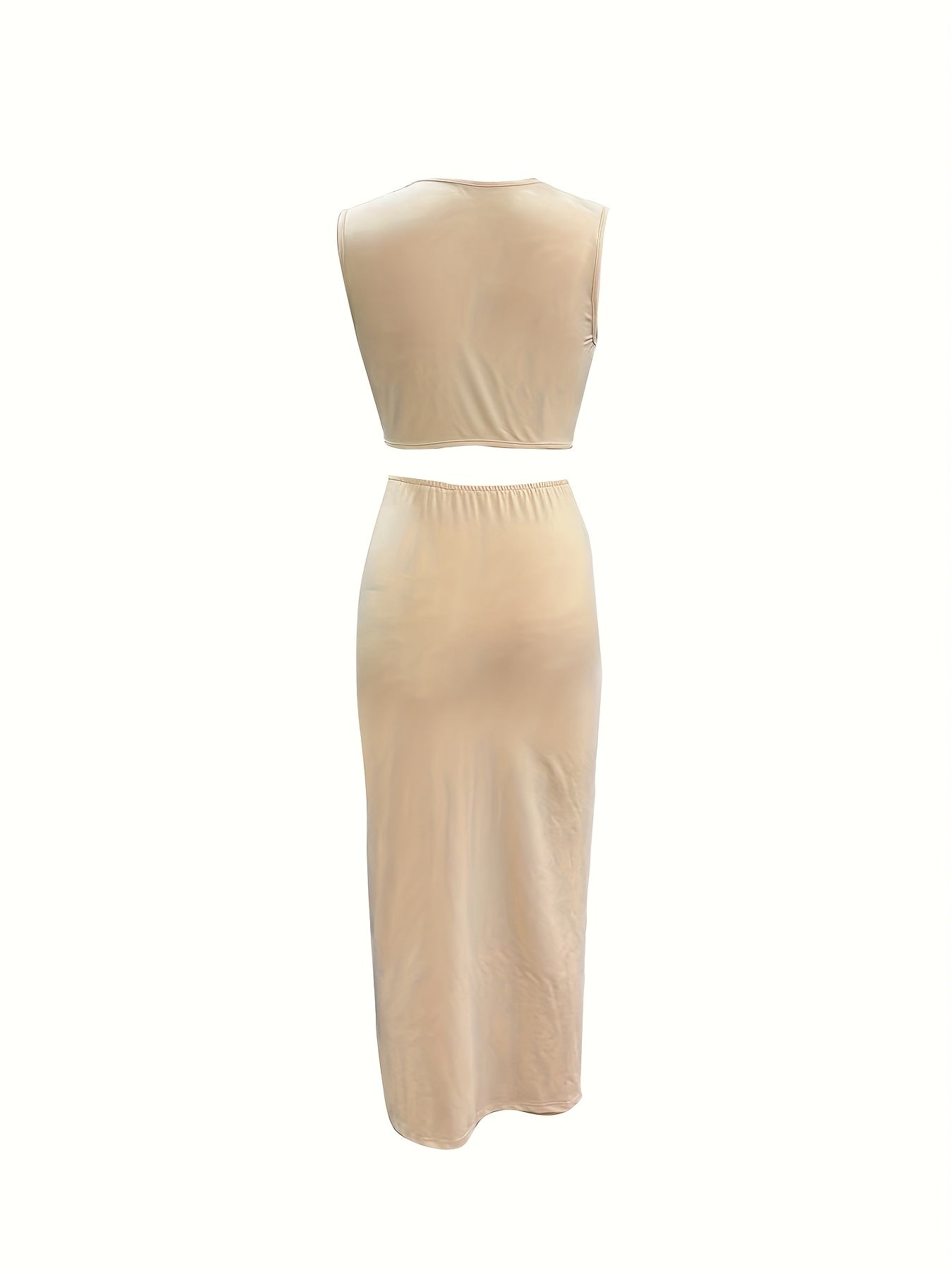Sexy V-Neck Sleeveless Dress for Women - Chic Solid Color, Asymmetrical Hem, Cut-Out Detail, Perfect for Spring/Summer/Fall, Polyester 95.0% Spandex 5.0%, Fashion Statement| Asymmetrical Hem| Polyester Blend