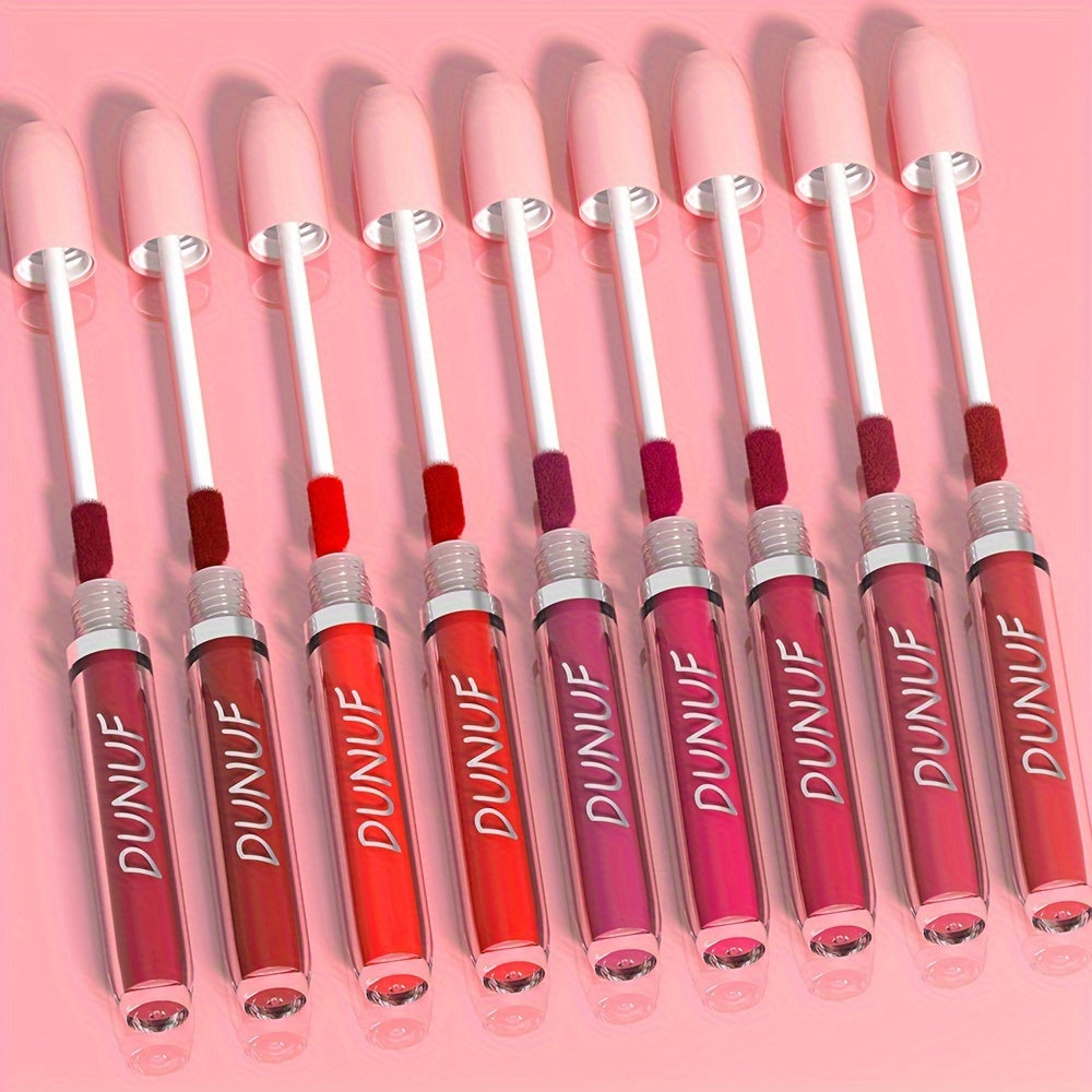DUNUF 25pcs Matte Lipstick Set, Water-Resistant, Long-Lasting, Non-Fade, Non-Stick Cup, All Skin Types, Adult, Red & Mixed Tones, Matte Finish