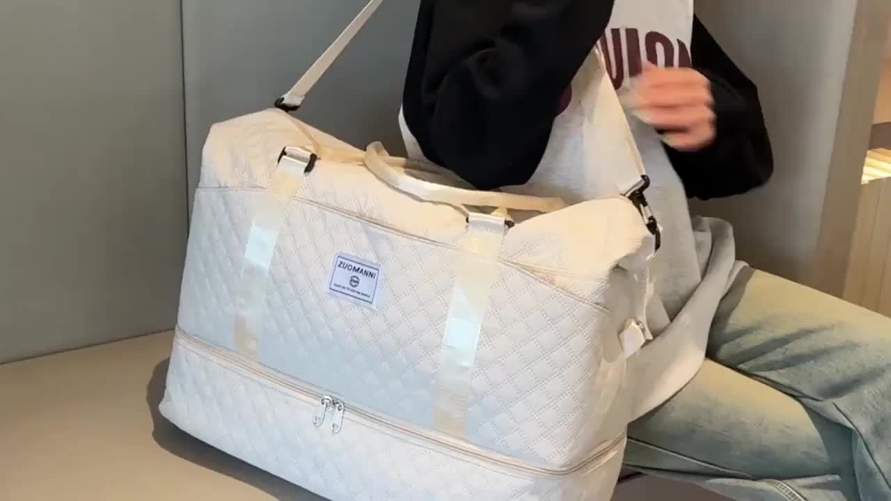 EONOTHEM Large Capacity Multi-Functional Duffel Bag with Removable Strap - Quilted Design, Zip Closure, Shoe Compartment, Ideal for Yoga, Fitness, Travel & More - Perfect Gift for Valentine'S Day, Ramadan, Eid, and New Year,
