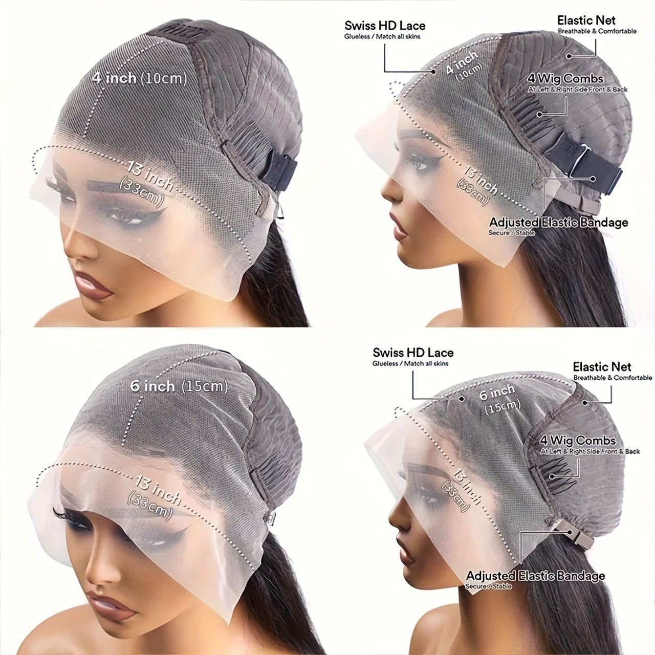 Brazilian Remy Human Hair Wig - Body Wave Lace Front Wig For Women - 250% Density - 13x4 Lace Front, BD