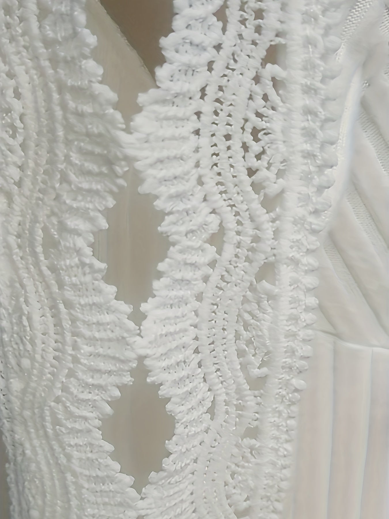 Contrast Lace Surplice Neck Rib Knit Top, Casual Long Sleeve Top For Spring & Fall, Women's Clothing