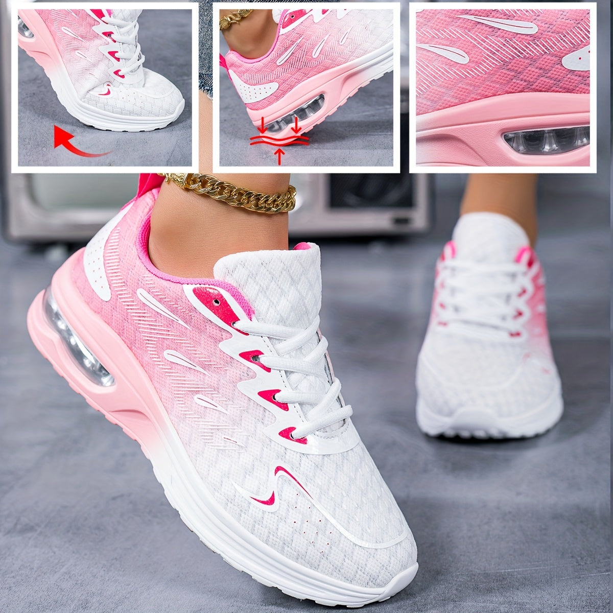 Women's Orthopedic Mesh Air Cushion Sneakers – Lightweight, Non-Slip Running & Walking Shoes for Gym, Sports & All-Day Comfort