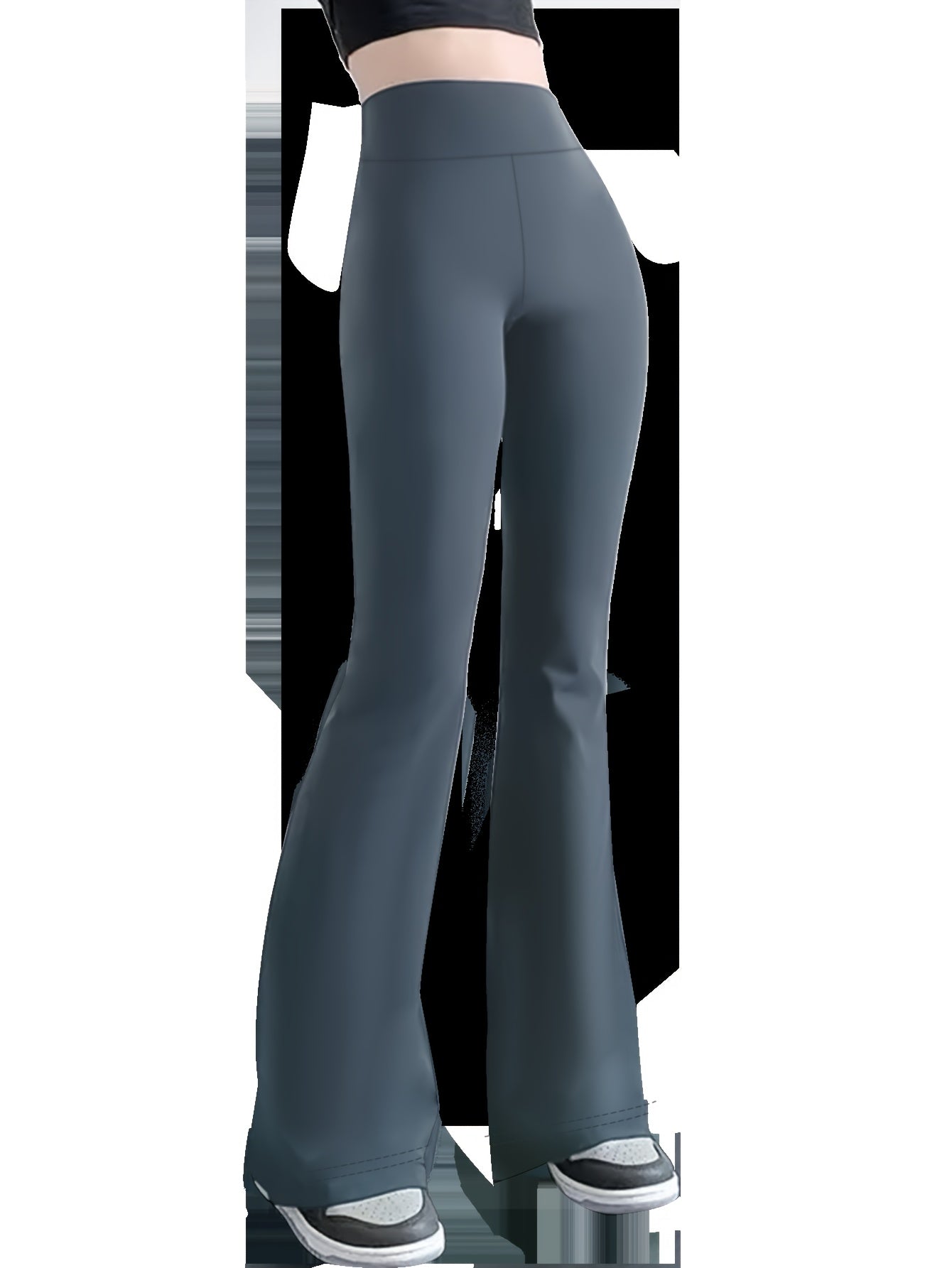 1 pair of Women's bootleg yoga pants, tummy control fitness leggings with non-transparent flared design
