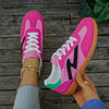 Women's Lightweight Slip-Resistant Casual Sneakers - Vibrant Pink & Black Synthetic Cover Low-Top Shoes with TPR Sole, Breathable Fabric Lining & All-Season Comfort for Casual Attire, Allseason Shoes | Sporty Look | Breathabl