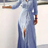 Casual Elegant Women's Striped Print Dress