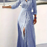 Casual Elegant Women's Striped Print Dress