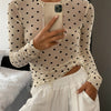 Women'S Mesh Polka Dot Velour T-Shirt