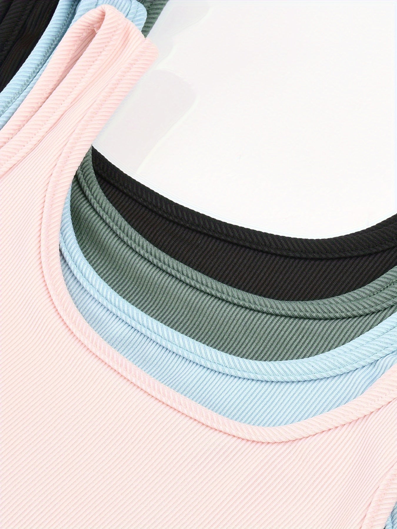NADIA GO Women's Sleeveless Tank Top - Soft Pastel Pink, Ribbed Polyester-Elastane Blend, Casual Slim Fit Crop Vest for Summer Layering