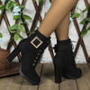 Chic Women's Ankle Boots with Block Heel - Casual Lace-Up & Side Zipper, Round Toe, Faux Cover