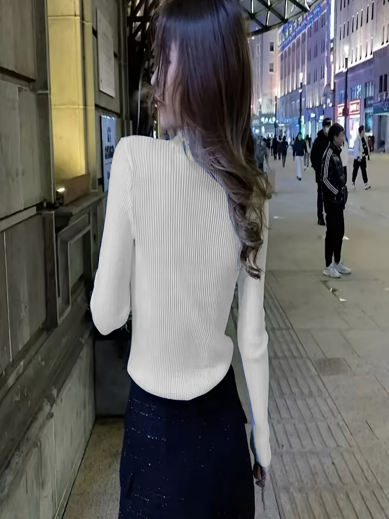 Elegant Textured Knit Pullover for Women'S Fashion.