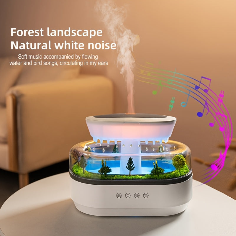 Raindrop Aromatherapy Micro Landscape Humidifier - Long-Lasting, Multiple White Noise Options, Large Capacity, Easy Top-Fill Design - Ideal for Bedrooms & Offices, Home Appliance, Gift