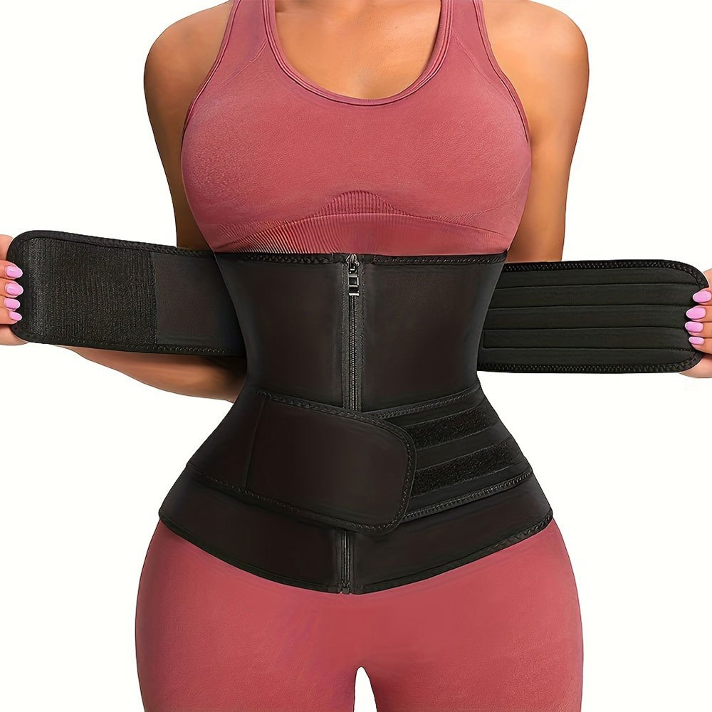 Women'S Waist Trainer, Waist Tightening Bodywear Zipper Shapewear Belt, Slimming Fitness Black Shapewear