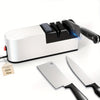 USB Rechargeable Electric Knife Sharpener - 2-Stage, Compact, Quick Sharpen & Polish | Lithium Battery, White & Black Design