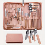 30-Piece Rose Golden Manicure Set: 30-in-1 Nail Clipper Kit With Fingernail & Toenail Clippers, Premium Stainless Steel Clippers, Nail File, Scissors, Tweezers, And Cuticle Remover - Complete Manicure And Pedicure Tools For A
