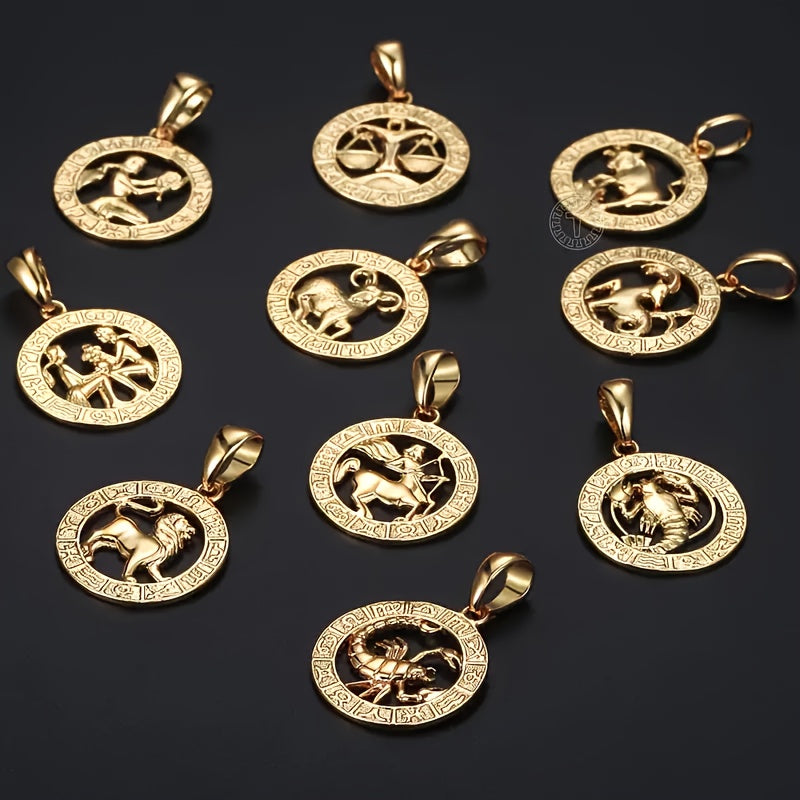 Women'S Men'S Pendant Necklaces 12 Horoscope Zodiac Sign Golden Aries Cancer Scorpio Aquarius Taurus Leo Gemini Virgo Libra Sagittarius Capricorn Pisces 12 Constellations Jewelry Gifts Perfect Birthday Christmas Valentine'S D
