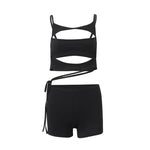 Sexy Cutout Tight Braces Street Hip Shorts Suit