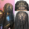 Heat Resistant Full Lace Grooved Heart Knotless Cornrow Braid Wig - 200% Density Straight Synthetic Hair for, Sporty Style & All Ethnicities, Protective Hairstyles | Highquality Synthetic
