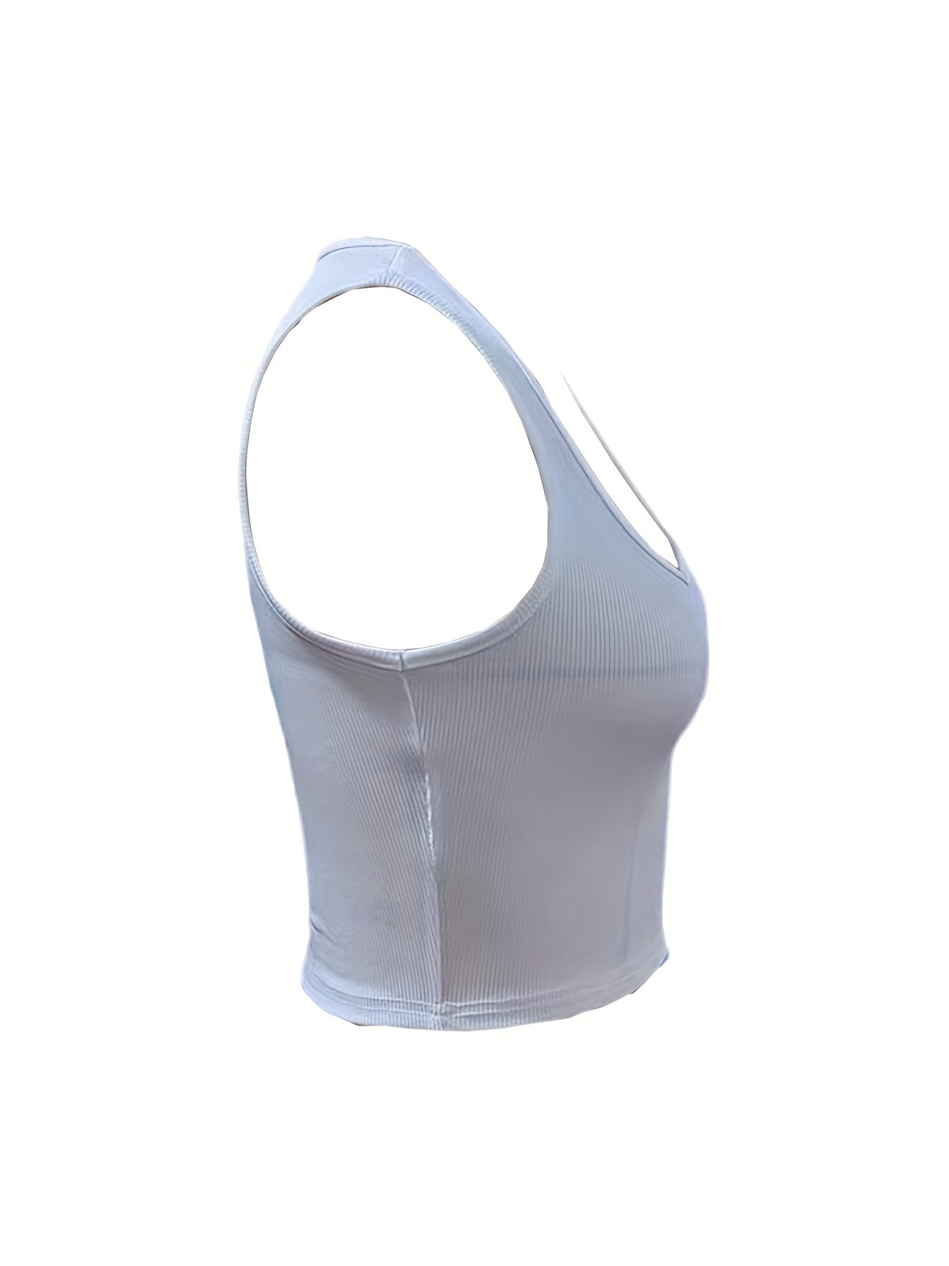 Solid Square Crop Tank Top, Casual Sleeveless Tank Top For Summer, Women's Clothing