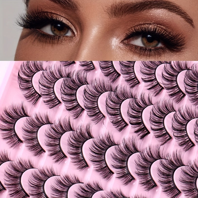 30 Pairs of Luxurious Wispy Lashes - Natural 3D/4D Volume, Fluffy, Soft, Lightweight, Reusable, Easy to Apply Fake Eyelashes Pack for Makeup - Synthetic, 8mm-14mm Length, Versatile 3 Styles