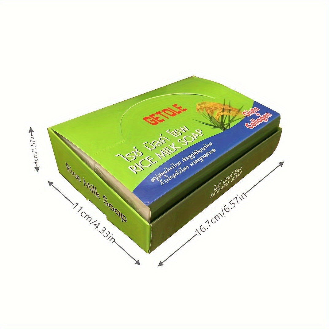 12pcs Rice Milk Soap, Handmade Cleansing Bar For Face And Body Wash, Nourishing And Moisturizing, Gentle Skincare, Suitable For All Skin Types