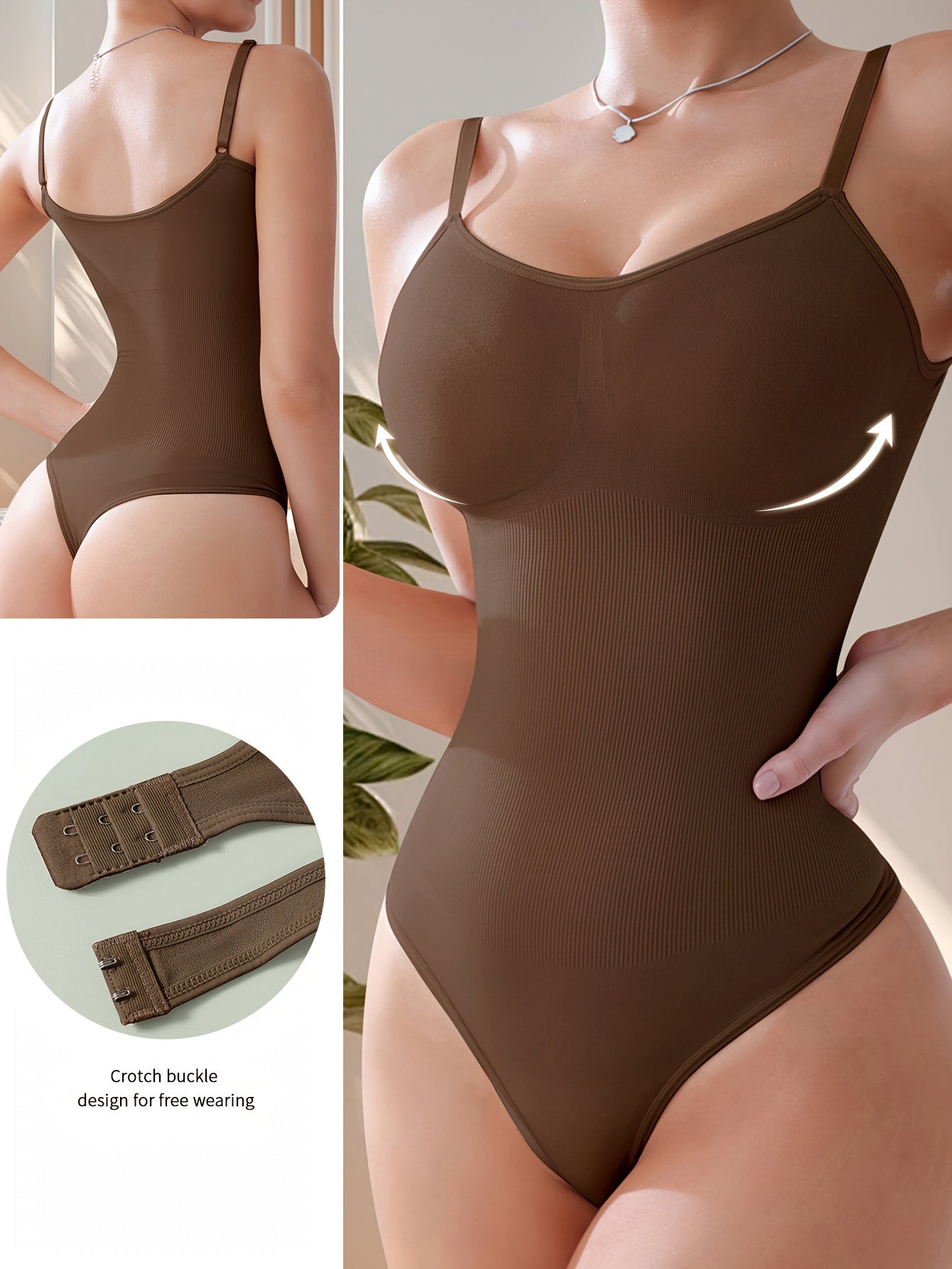 Breathable & Comfortable High-Waisted Bodysuit - Women's Seamless Shaping Cinched Waist Zipper - Stretchy & Supportive