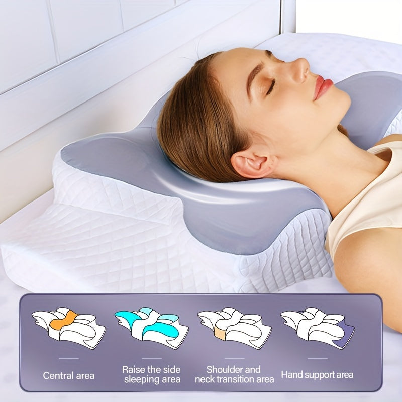 Slow Rebound Breathable Memory Foam Multi-functional Pillow, Cervical Spine Support, Stain-Resistant, Soft, Suitable for All Sleeping Positions
