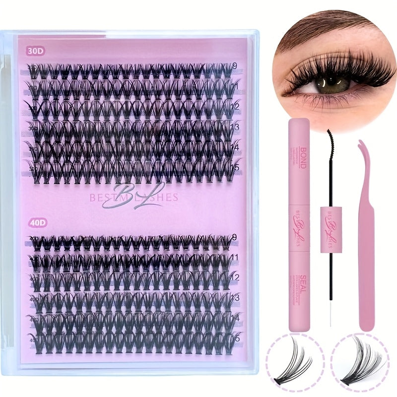 Lash Book Kit - Multi-Style Faux Mink Eyelashes, Natural & Fluffy Mix Length Individual Lashes With Tweezer, Bond & Seal, Remover, Comfortable Wear At Home For Beginner, Wispy, Dramatic Lashes Perfect Valentine'S Day Gifts
