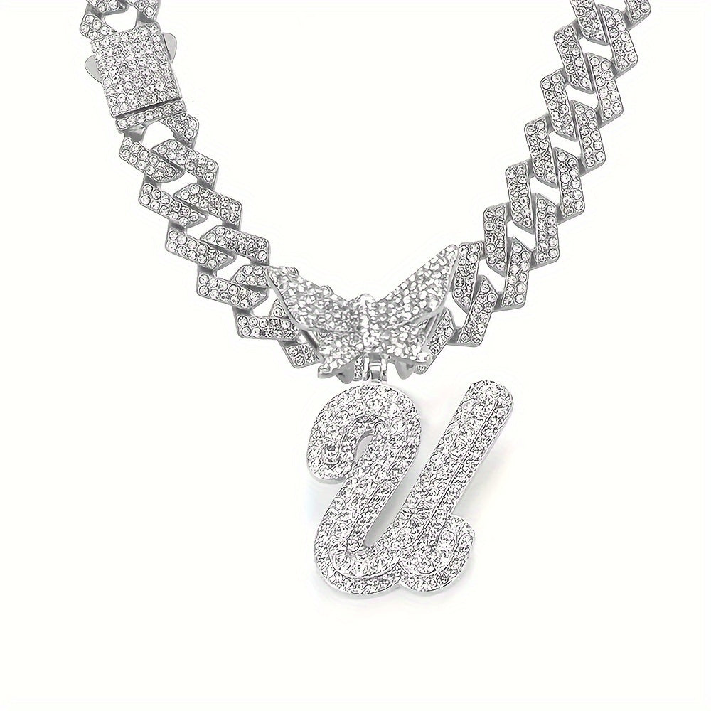 Women's Elegant Butterfly Necklace - Zinc Alloy, Rhinestones Mosaic, Synthetic Stones | Perfect Jewelry Gift | Christmas Jewelry
