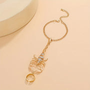 Scorpion Charm Bracelet, Elegant & Sexy Style, Alloy with Rhinestone Embellishments, Women's Fashion Jewelry, All-Season Accessory, No Holiday Specific