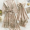 Women's Four Seasons Breathable and Comfortable Printed Nightgown and Pajama Set of 5