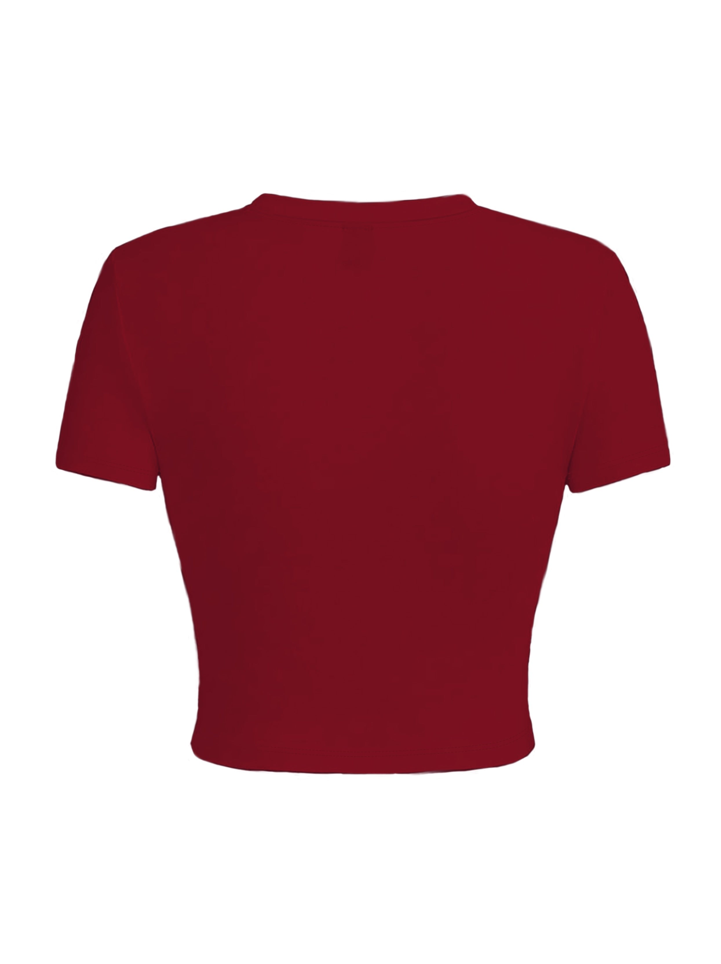 Y2K Short Sleeve Crew Neck Polyester Knit Fabric Medium Stretch T-Shirt, Regular Length, All Season, with Lips & Pearl Pattern, for Women