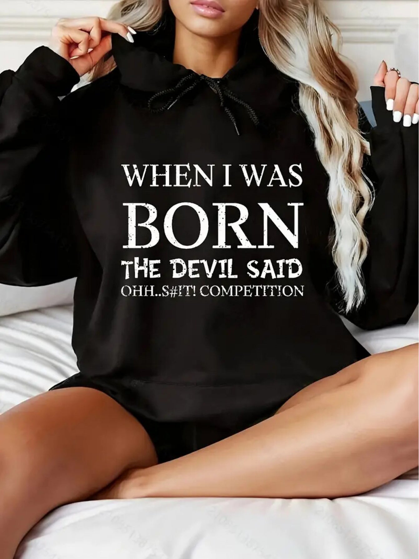 Women'S Hoodie- Soft Fleece Lining, Loose Fit, Long Sleeves, Casual Wear, Stylish Print, Perfect for Outdoor Activities And Everyday Wear